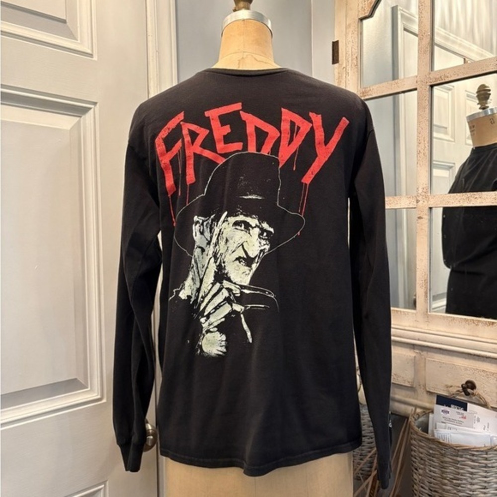 A Nightmare on Elm Street Freddy Krueger Black Long Sleeve Graphic T M Halloween